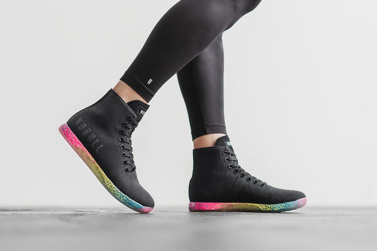 Nobull High-Top Neon Women's Trainers Black | Australia (PD6527)